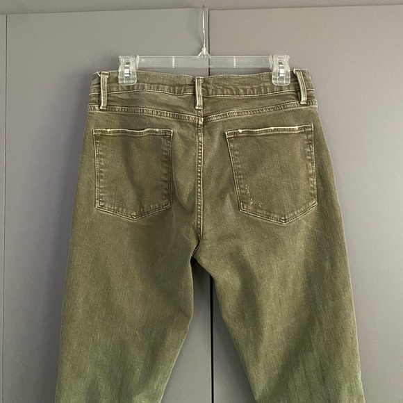 Frame Denim Le High Washed Moss Rips Distressed Straight Cropped Leg Jeans - Picture 4 of 11